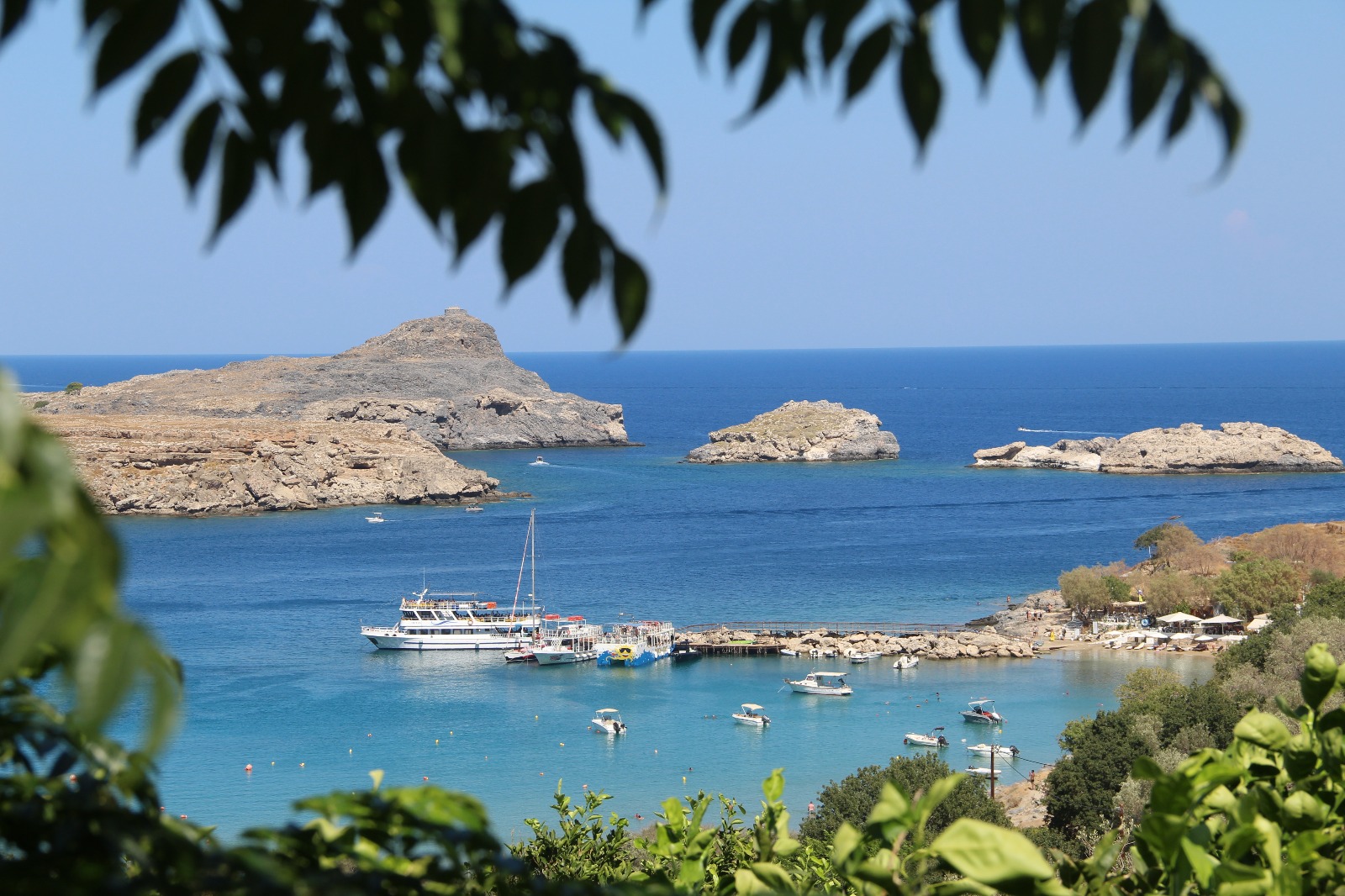 Blue Sea Rocky Coastal Tourist